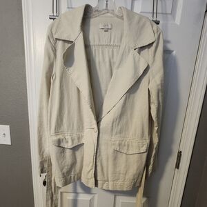 LOFT Women's Cream Linen Jacket M